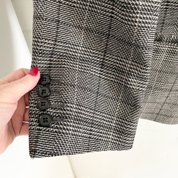 Bugatchi Men’s blazer Plaid Wool blend Double breasted White Black Gray 44R - Picture 3 of 11